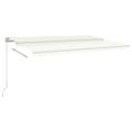 vidaXL Automatická markíza, LED a senzor vetra 5x3 m, krémová