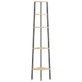 vidaXL Rohový regál s 5 policami, svetlohnedo čierny 45,5x31,5x180 cm
