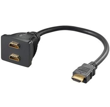 PremiumCord rozdvojka HDMI M - 2x F konektory/ 30cm/ černá Kabel, rozdvojka HDMI M - 2x HDMI F konektory, 30cm
