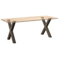 vidaXL Nohy k jedálenskému stolu v tvare X, 2 ks, prírodná oceľ, 70 x (72-73) cm, oceľ