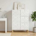 vidaXL Servírovacia skriňa Biela 66 x 34,5 x 90 cm Kompozitné drevo