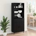 vidaXL Highboard 2 ks Čierny dub 69,5 x 34 x 180 cm Kompozitné drevo