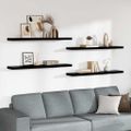 vidaXL Plávajúce nástenné police 4ks, lesklé čierne 120x23,5x3,8cm,MDF