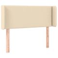 vidaXL Čelo postele s LED krémové 103x16x78/88 cm látka