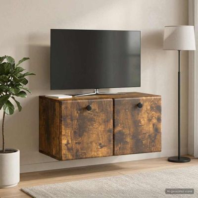 vidaXL Nástenná TV skrinka 59,5 x 31 x 30 cm Dymový dub