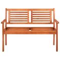 vidaXL 2-miestna záhradná lavica s vankúšom 120 cm eukalyptový masív