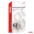Spínač plochý oceľový ON/OFF 19mm 5A 12/230V AMiO-04474
