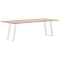 vidaXL Nohy k jedálenskému stolu v tvare U, 2 ks, biele, 50 x (72-73) cm, oceľové