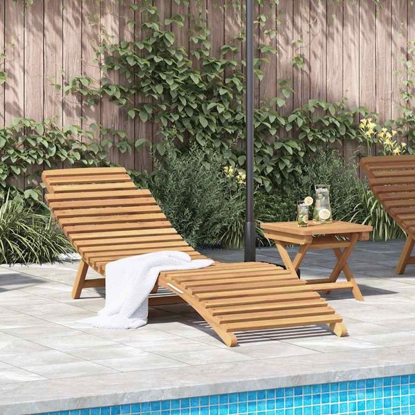 vidaXL Lehátko 2 pcs Hnedá 198 x 55 x 58,5 cm Husté teakové drevo