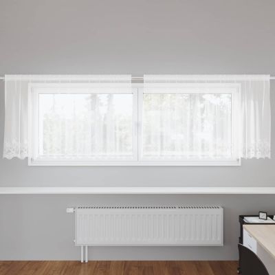 vidaXL Čipková záclona so záclonami Biela 120 x 300 cm Polyester