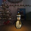 vidaXL Ozdobná vianočná figúrka tučniaka LED luxusná látka 90 cm