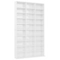 vidaXL Skrinka na CD, lesklá biela 102x23x177,5 cm, kompozitné drevo