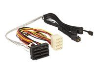 Interný kábel SAS - s postrannými pásmami - SAS 6Gbit/s - SAS 29 pinov (SFF-8482) (F) na 4 pinové interné napájanie, 4 x Mini SAS HD (SFF-8643) (M) - 1 m
