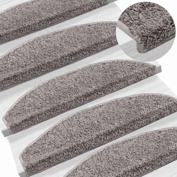 vidaXL Samolepiace schodové rohože 15 ks 80 x 24,5 x 3,5 cm Sivá