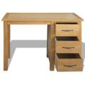 vidaXL Písací stôl s 3 zásuvkami 106x40x75 cm, dubový masív