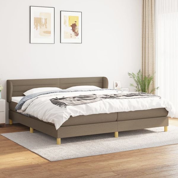 vidaXL Boxspring posteľ s matracom sivohnedý 200x200 cm látka