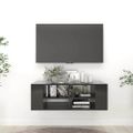 vidaXL Nástenná TV skrinka, lesklá čierna 102x35x35cm kompozitné drevo