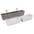 vidaXL Vyvýšené záhony na balkón 2 ks, 80 cm, sivé, polyratan