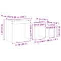 vidaXL Konferenčný stolík 3 ks Staré drevo 60 x 35 x 56 cm