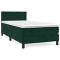 vidaXL Posteľný rám boxsping s matracom tmavozelený 80x200 cm zamat