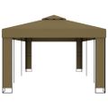 vidaXL Altánok s dvojitou strieškou 3x6 m, sivohnedý 180 g/m²