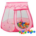vidaXL Detský stan na hranie s 250 loptičkami ružový 102x102x82 cm