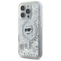 Karl Lagerfeld puzdro pre iPhone 16 Pro 6,3" KLHMP16LLGCHSGH priehľadné Hard Liquid Glitter Choupette Head MagSafe