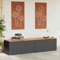 vidaXL Záhrad. úložný box čierny 220x50x54 cm polyratan akáciové drevo