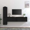 vidaXL TV skrinky 4 ks čierne masívna borovica