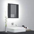 vidaXL LED kúpeľňová zrkadlová skrinka sivá 40x12x45 cm akryl