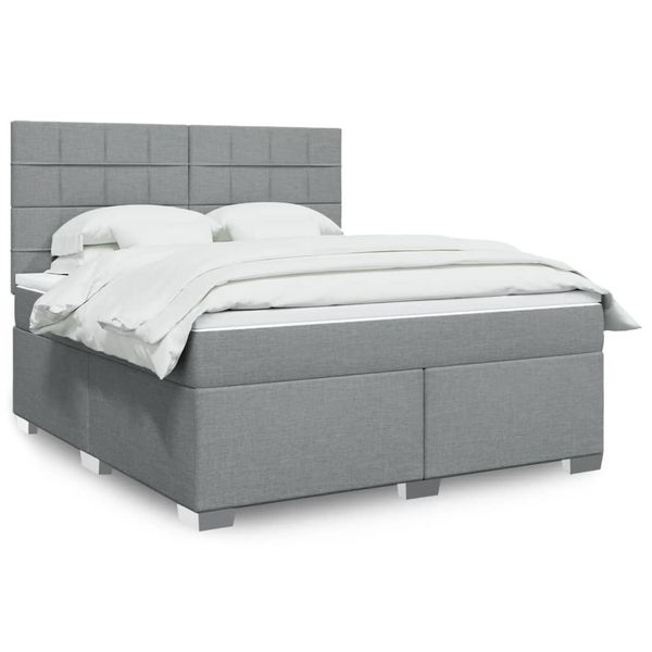 vidaXL Boxspring posteľ s matracom bledosivá 180x200 cm látka