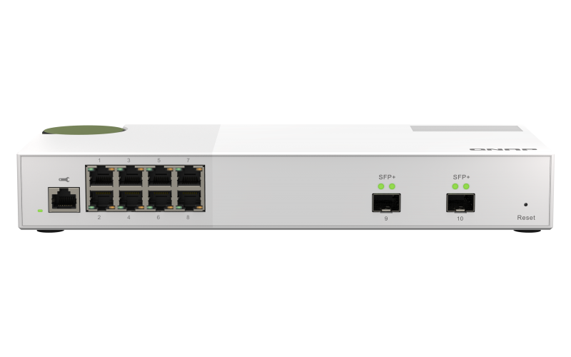 QNAP riadený switch QSW-M2108-2S (8x 2,5GbE RJ45 a 2x 10GbE SFP+)
