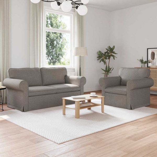 vidaXL Sada pohoviek 2 pcs Sivohnedá 175 x 82 x 80 cm látka