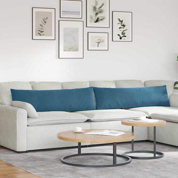 vidaXL Vankúše na pohovku 2 pcs Modrá 145 x 40 cm Kordúrová tkanina
