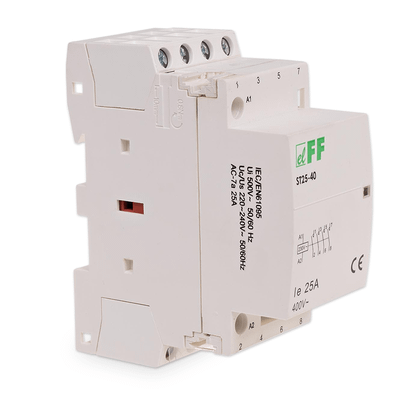 Stykač F&F ST25-40 3F 25A, 4xNO, 230V, na DIN lištu