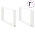 vidaXL Nohy konferenčného stolíka v tvare U, 2 ks, biele, 70 x (30-31) cm, oceľové