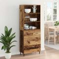 vidaXL Highboard 2 ks Staré drevo 69,5 x 32,5 x 180 cm