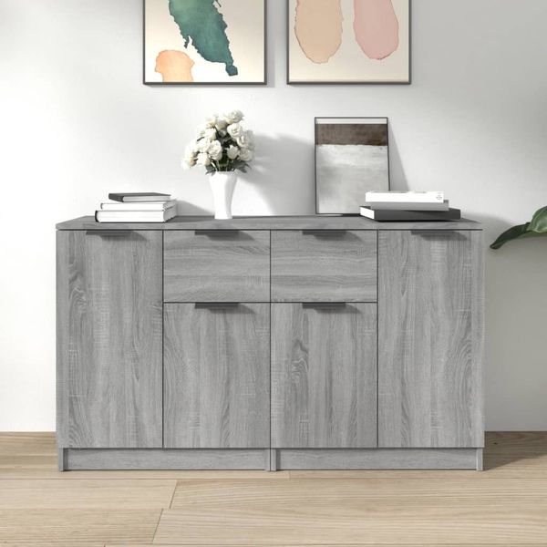 vidaXL Komody 2 ks sivé dub sonoma 60x30x70 cm spracované drevo