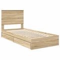 vidaXL Úložná posteľ Sonoma dub 90 x 190 cm Kompozitné drevo