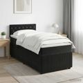 vidaXL Posteľ boxspring s matracom Čierna 80 x 200 cm Zamat