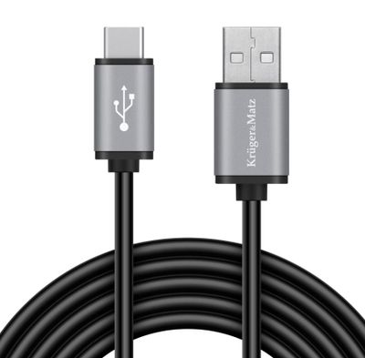 Kábel USB Kruger&Matz KM1240 USB-C/USB-C 1,8 m čierny