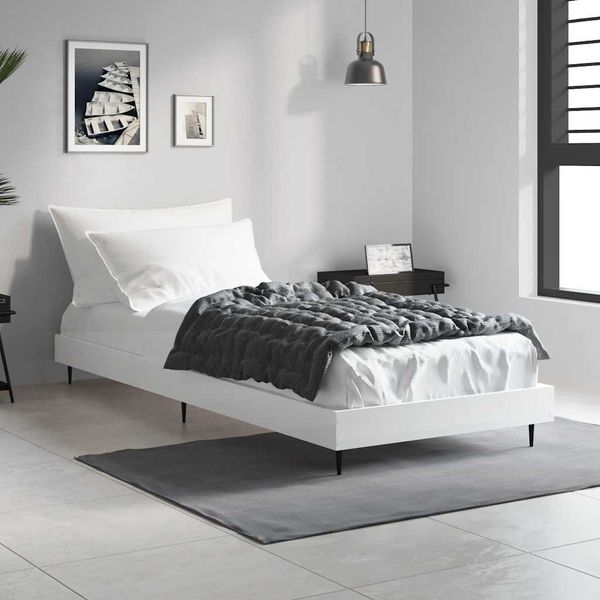 vidaXL Posteľný rám biely 75x190 cm kompozitné drevo
