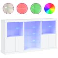 vidaXL Komoda s LED svetlami biela 181,5x37x100 cm