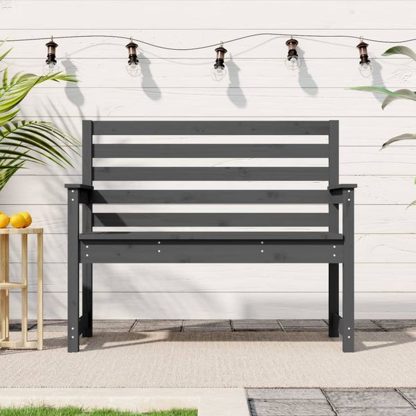 vidaXL Záhradná lavica sivá 109x48x91,5 cm masívna borovica