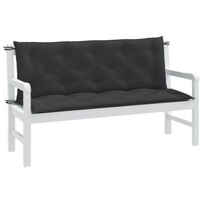 vidaXL Vankúše na záh. lavičku 2ks antracitová melanž 150x50x7cm látka