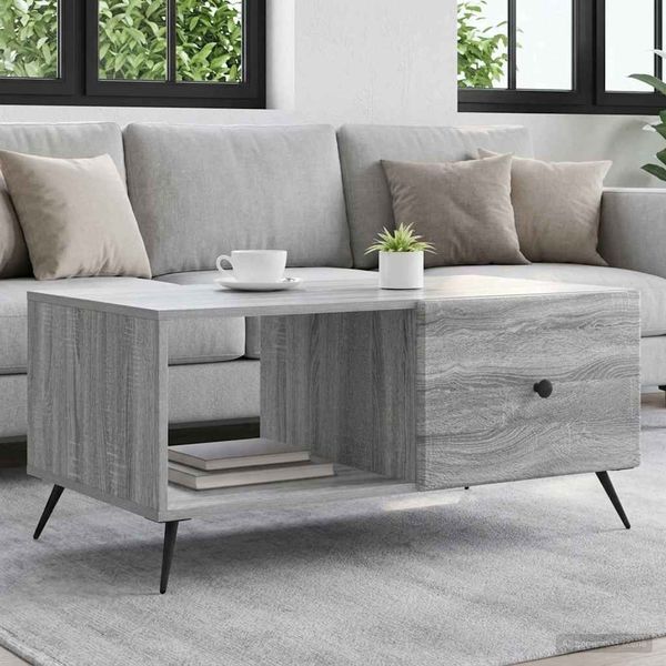 vidaXL Konferenčný stolík Sivá sonoma 90 x 50 x 40 cm Kompozitné drevo