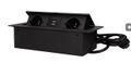 Výklopný blok zapustený ORNO OR-AE-13126/B/3M, 2x 230V a 2x USB, kábel 3m, čierny