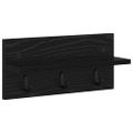 vidaXL Vešiak na stenu Nástenná montáž Čierny dub 40 x 10,5 x 18 cm