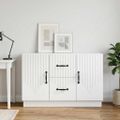 vidaXL Servírovacia skriňa Biela 89 x 34,5 x 57 cm Kompozitné drevo