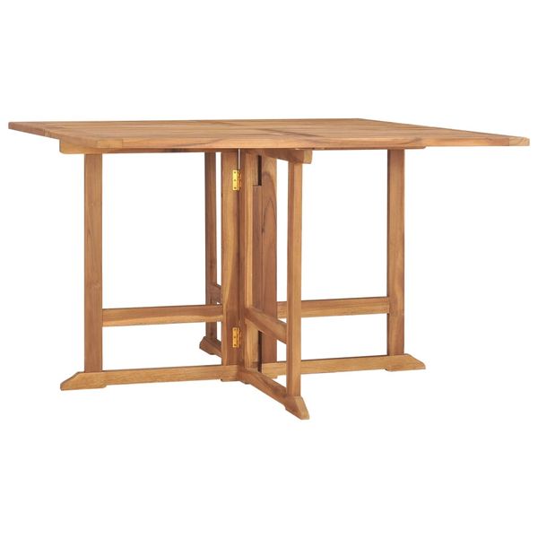 vidaXL Skladací záhradný jedálenský stôl 120x120x75 cm tíkový masív